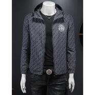 VERSACE JEANS范思瓦薩琪美杜莎男夾克潮牌連帽外套黑色M M