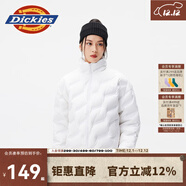 dickies羽絨服 全身壓印印花羽絨服 保暖外套上衣DK010807 白色線(xiàn)型LOGO滿(mǎn)身印 S 充絨量:153g