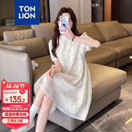 唐獅2025夏女圓領(lǐng)中國風(fēng)短袖連衣裙