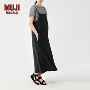 MUJI 女式 泡泡紗吊帶連衣裙 BC06CC3S 吊帶裙 裙子長(cháng)裙 黑色 L-XL