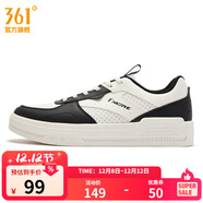 361°男鞋運動(dòng)鞋2025年夏季新款361度男板鞋 羽毛白/曜石黑 44