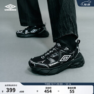 茵寶（Umbro）紀元鞋R909男鞋運動(dòng)鞋情侶復古休閑鞋時(shí)尚厚底女鞋 黑色/銀色 37