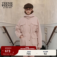 Teenie Weenie小熊女裝簡(jiǎn)約風(fēng)秋季三合一兩件套寬松中長(cháng)款夾克外套 淺粉色 L (170)