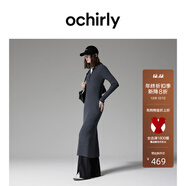 歐時(shí)力OCHIRLY抗起球羊毛針織連衣裙長(cháng)款優(yōu)雅季新品通勤松弛感新 深灰 L