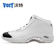 沃特（VOIT）男籃球鞋太極白色防滑透氣耐磨減震防水運動(dòng)鞋 白黑 44