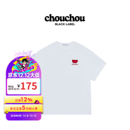 周同學(xué)周杰倫官方周邊服飾黑標CHOUCHOU雙心榻榻米繡短袖T恤 米白色 L