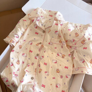 韓莉來(lái)韓國ins凱蒂貓睡衣少女夏天薄棉短袖短褲卡通可愛(ài)kitty家居服套裝 JL-20245 M