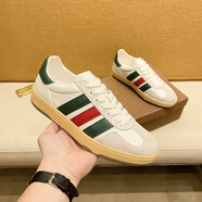 康奈（kangnai）斷碼2026廣州歐洲站年新款真皮板鞋男網(wǎng)紅鞋子透氣輕奢男士潮鞋 白色 38