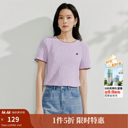 茵曼（INMAN）簡(jiǎn)約POLO領(lǐng)短袖針織衫女2025夏季舒適透氣學(xué)院風(fēng)薄款上衣 F18528511H1-粉色 S