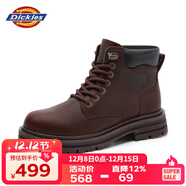 Dickies馬丁靴男靴2025秋冬季男鞋高幫靴子男復古潮流工裝靴厚底增高靴 酒紅色 45 【偏大一碼，適合運動(dòng)鞋46】