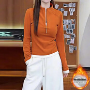 【輕奢時(shí)尚百搭】高領(lǐng)秋冬保暖衛衣爆款2025女裝時(shí)尚潮流顯瘦氣質(zhì) 愛(ài)馬仕橙 L 【90-110斤】