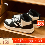 安踏高幫板鞋男秋冬季潮流撞色小白鞋男士戶(hù)外保暖輕便休閑運動(dòng)鞋子 【輕松高幫】象牙白/黑-5 42.5 (265mm)