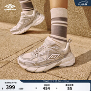 茵寶（Umbro）紀元鞋R909男鞋運動(dòng)鞋情侶復古休閑鞋時(shí)尚厚底女鞋 棉花糖白/數碼迷霧 35.5