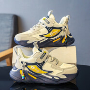 江博士男童鞋2025秋季新款網(wǎng)面透氣兒童運動(dòng)鞋軟底中大童跑步鞋 1876灰藍皮面 38 _內長(cháng)24.0CM