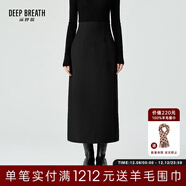 深呼吸DEEP BREATH女裝沙漏腰線(xiàn)高腰羊毛半身裙A200310 黑 XS (1碼)