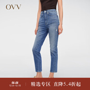 OVV春夏熱賣(mài)女裝意大利進(jìn)口面料九分鉛筆褲休閑牛仔褲 中藍（凈色）01 27