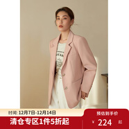 獨束大碼女裝通勤輕職業(yè)隨性西裝外套女春季新款微胖mm簡(jiǎn)約風(fēng)尚上衣 云層粉 XL （尺碼：3） 拍前和客服確認尺碼