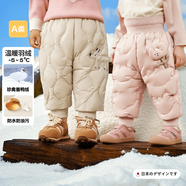 京蔻迪日本寶寶羽絨褲1-3歲品牌寶寶兒童褲男童女童外穿輕薄高腰護肚冬 咖啡色小鹿 高腰護肚 80 cm 高68-79cm重17-20斤
