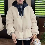 法蘿迪（FA LUO DI）大冪冪同款圣誕滑雪系列老花兩面穿連帽開(kāi)衫2025冬新款羊羔絨外套 雙面穿外套 M （建議110-135斤）