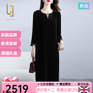 OLJ國際高檔品牌真絲絲絨連衣裙女2025年秋冬新款時(shí)尚喜宴桑蠶絲裙子 黑色 M 建議110斤以?xún)?
                                         title=