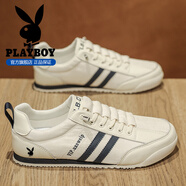 花花公子男鞋2026新款春秋季青少年百搭潮流德訓休閑鞋子男款跑步運動(dòng)板鞋 米深蘭 42 男款