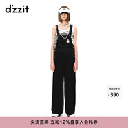 DZZIT地素春夏高街潮流徽章明線(xiàn)設計牛仔背帶連體褲女3H2R0051T 深藍色 XS