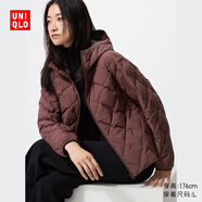 優(yōu)衣庫女裝PUFFTECH空氣棉服連帽外套/25秋冬新款478571 478571/18暗紅色 XL