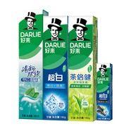 DARLIE 好來(lái)(原黑人)超白青檸薄荷牙膏潔白牙齒清新口氣清潔口腔 雙效200g+原味180g+綠茶180g+超白竹炭40g