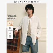 佐丹奴G+2026年春季純棉泡泡紗刺繡單口袋寬松襯衫男長(cháng)袖01046106 01標志白 M