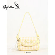 AUGTARLION韓國少女單肩腋下包包女新款上班小拎包通勤單肩斜挎包 黃色帶蕾絲珍珠蝴蝶結掛件