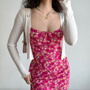 歐美風(fēng)多色薄款長(cháng)袖針織開(kāi)衫上衣女修身短款v領(lǐng)小外套 白色 S S