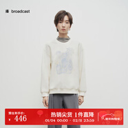 播商場(chǎng)同款灰色無(wú)帽衛衣女寬松圓領(lǐng)上衣女BDS1VD1569 W20柔白 S