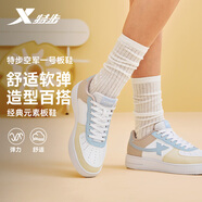 特步情侶男女板鞋小白鞋空軍一號秋冬革面保暖運動(dòng)板鞋休閑鞋