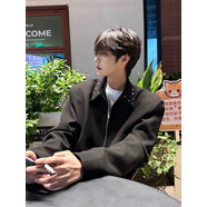 Shelley Jones黑色短款墊肩外套男款春秋設計感小眾cleanfit高級感美式行政夾克 黑色 【高品質(zhì)】百搭潮流 XL [推薦120-140斤]