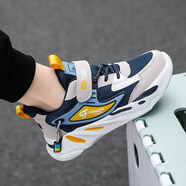 江博士男童鞋2025秋季新款網(wǎng)面透氣兒童運動(dòng)鞋軟底中大童跑步鞋 1876深藍雙網(wǎng) 34 _內長(cháng)21.8CM