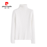 皮爾卡丹（pierre cardin）灰色高領(lǐng)修身長(cháng)袖內搭針織打底衫女秋冬2025新款慵懶加厚加絨毛衣 白色【套手指款】面料 M 【建議100-110斤】