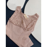 塞德納6953V領(lǐng)無(wú)袖無(wú)縫美體背心顯瘦緊身束身內衣蕾絲邊打底衣女 新粉色 均碼 均碼