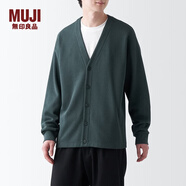 MUJI MUJI 男式 雙層編織 開(kāi)衫 長(cháng)袖針織衫 AB1L8A3A 深綠色 XL（180/104A）