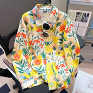 富詩(shī)媛港風(fēng)襯衫女 早春花朵晚會(huì )寬松襯衣長(cháng)袖外穿復古港風(fēng)設計感 1 S 體重75-90斤