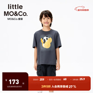 little MO&Co.熊貓系列 little moco童裝25夏新款男女童索羅娜涼感速干短袖T恤 深灰色 165 165/80