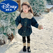 迪弟.尼  HEYDIDY女童冬季加絨牛仔衣冬裝新款兒童加厚外套寶寶冬款收腰保暖派克服 圖片色 90