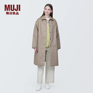 MUJI女式 木棉混 立領(lǐng)大衣 風(fēng)衣外套女春秋 女裝外衣 BD0YLA4S 淺米色 L 165/88A