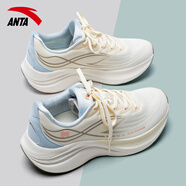安踏女鞋葉子6跑步鞋女2026春季新款加厚密網(wǎng)厚底增高休閑運動(dòng)鞋子 -1象牙白/淺米白/水天藍 37.5