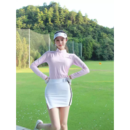 NIEFLE秋高爾夫服裝女裝長(cháng)袖短袖特價(jià)清倉高品質(zhì)速干運動(dòng)T恤套裝網(wǎng)球服 粉紅色 L L