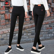 AEMAPE2025春秋冬新款高腰加絨牛仔褲女長(cháng)褲彈力顯瘦緊身破洞鉛筆褲百搭 111-黑色-單款優(yōu)選 27 _碼建議90-100斤