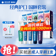 云南白藥牙膏國粹套裝5支共500克薄荷香型護齦抗敏清新口氣家庭裝 國粹套裝500g