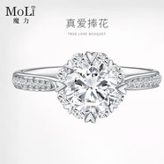 MoLi燦若星辰手捧花1克拉人工培育鉆石求婚戒指鉑金18K金鉆戒送女友 18k金培育鉆D色/VVS/3EX【GRC雙證書·禮盒】 1克拉優品鉆