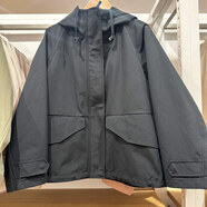 日單秋季新款時(shí)尚A字夾克女防風(fēng)防水連帽沖鋒衣外套474177479229 黑色 S