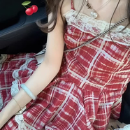 啄木鳥(niǎo)日系千金風(fēng)miu系新年穿搭套裝裙過(guò)年服本命紅色毛衣連衣裙女26款 紅色吊帶裙 【單件】 S