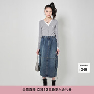 DZZIT地素牛仔裙秋冬丹寧機能風(fēng)工裝半裙女 藍色 S